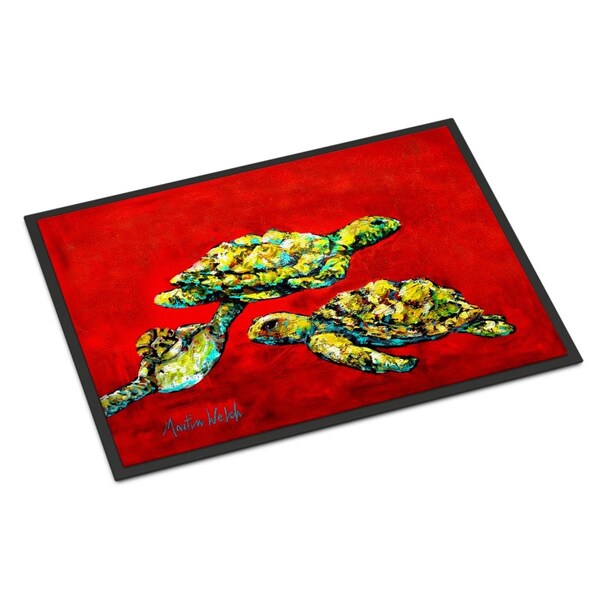 Carolines Treasures 18 x 27 in. Drifting Home Turtles Indoor or Outdoor Mat MW1274MAT - main